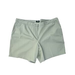 Talbots Women's Classic Stretch Shorts Sage Green Mid Rise Tailored Plus 24W